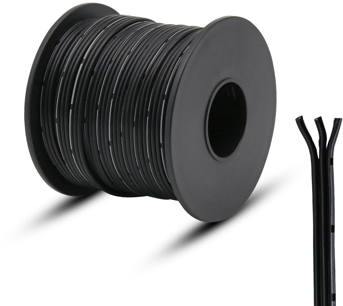 24AWG elektrcabel 7.5m - 3 aders - zwart kabel - ideaal voor hoge temperatuur toepassingen - ShopVlot