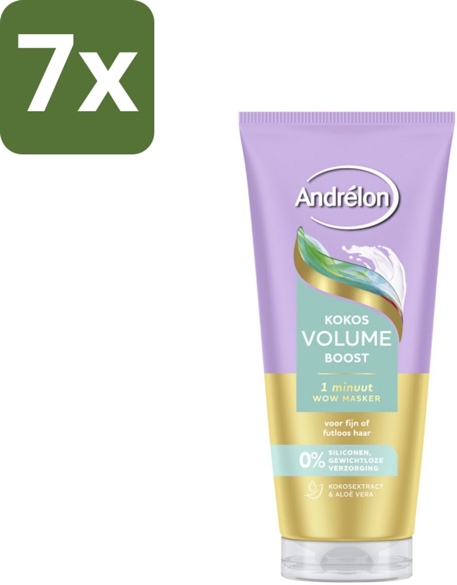 Andrélon – Haarmasker WOW – Kokos Volume Boost – 180 ml - Bulkverpakking - 7 stuks