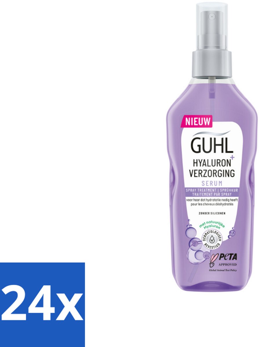 24 x Guhl - Spray - Hyaluron Verzorging - 150 ml - Haarspray - Hyaluronzuur - Hydratatie - Hittebescherming - Droog Haar
