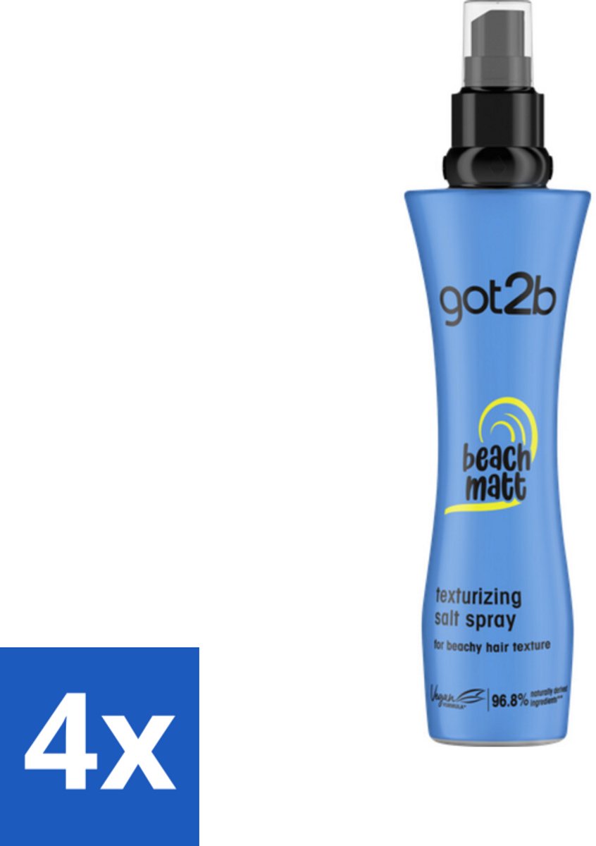 4 x Got2B - Salt Spray - Beach Babe - 200 ml - Strandlook - Zout Spray - Textuur - Volume - Natuurlijke Look