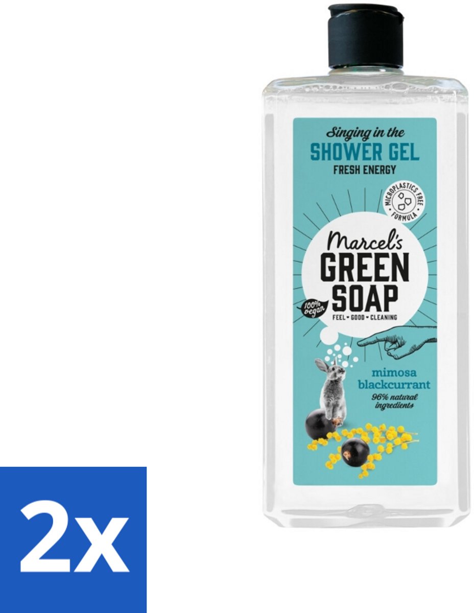 2 x Marcel's Green Soap - Douchegel - Mimosa & Zwarte Bes - Verzorgend & zacht - 300 ml - Douchegel - Mimosa - Zwarte Bes - Biologische Douchegel - Vegan Douchegel