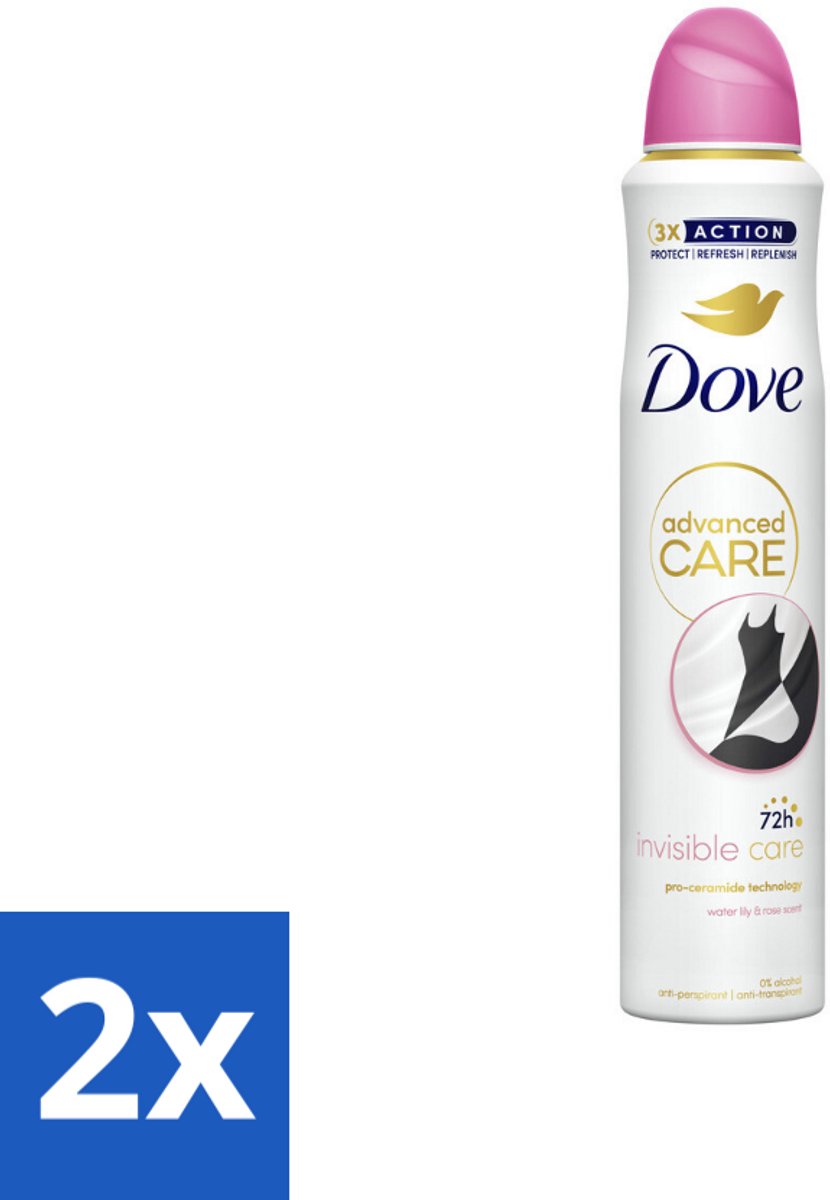 2 x Dove Deodorant Spray - Invisible Care - 200 ml - Deodorant - Antitranspirant - Dove - Invisible Care - 72 Uur Bescherming