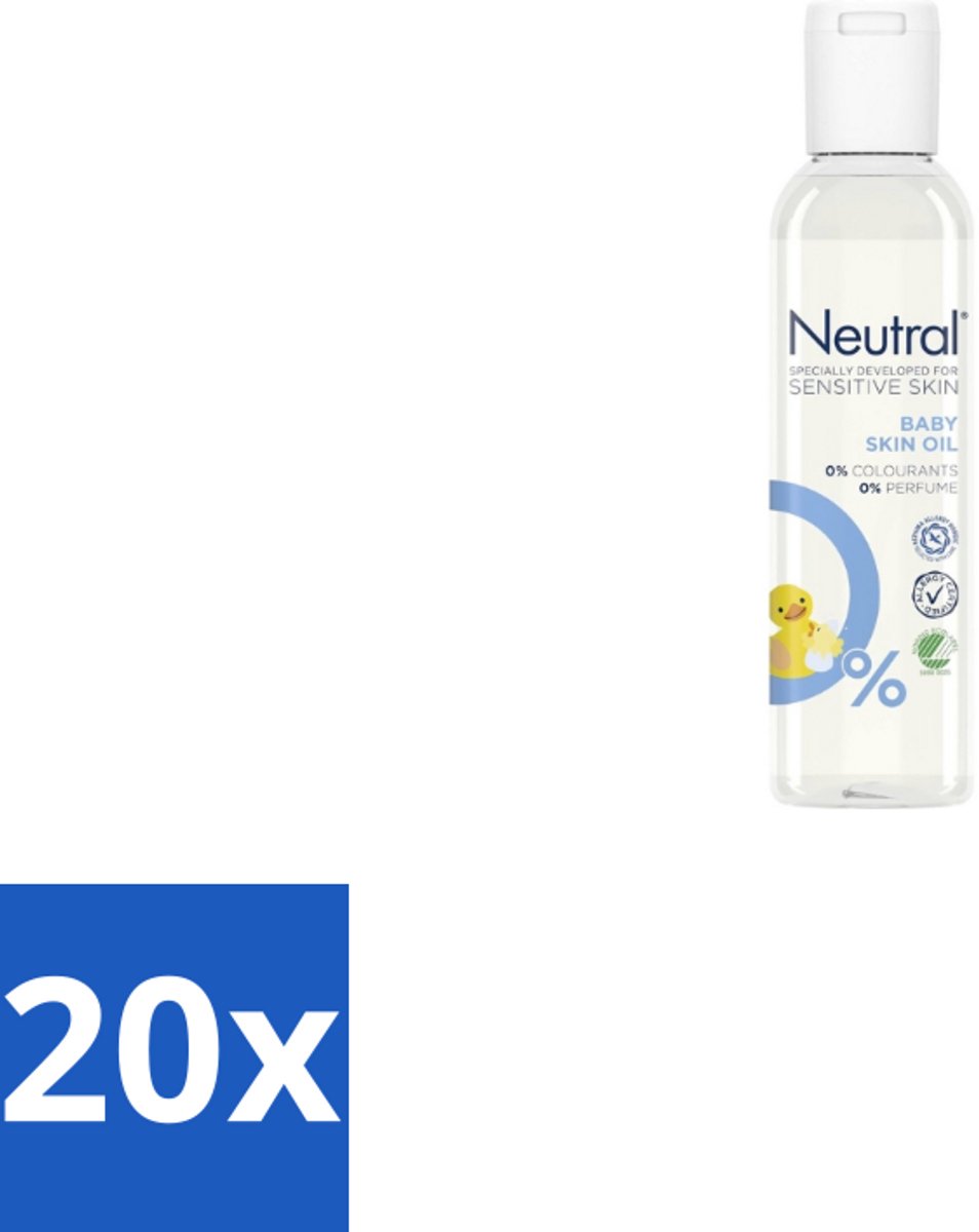 20 x Neutral - Baby Huidolie - Gevoelige huid - Parfumvrij - 150 ml - Babyhuidolie - Gevoelige Huid - Droge Huid - Hypoallergeen - Parfumvrij