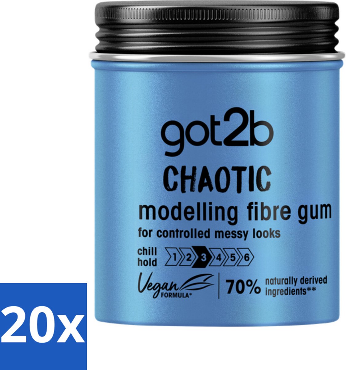 20 x Got2B - Wax - Warhoofd - 100 ml - Haarstyling - Warrig Haar - Chaos Haar - Medium Hold Wax - Nonchalant Look