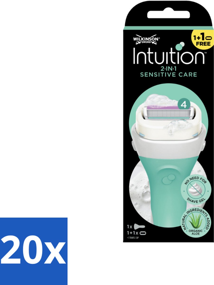 20 x Wilkinson Sword - Scheermes - Intuition Sensitive Care 2-in-1 - Zacht - 1 scheermes - Scheermes - Vrouwelijke Scheermes - Zachte Scheermes - 2-in-1 Scheermes - Schuimende Scheermes