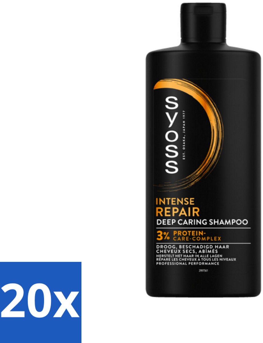 20 x SYOSS - Repair 440 ml - Shampoo - Herstellende Formule - 440ml - Herstel Haar - Beschadigd Haar - Droog Haar - Haarbreuk - Haarverzorging