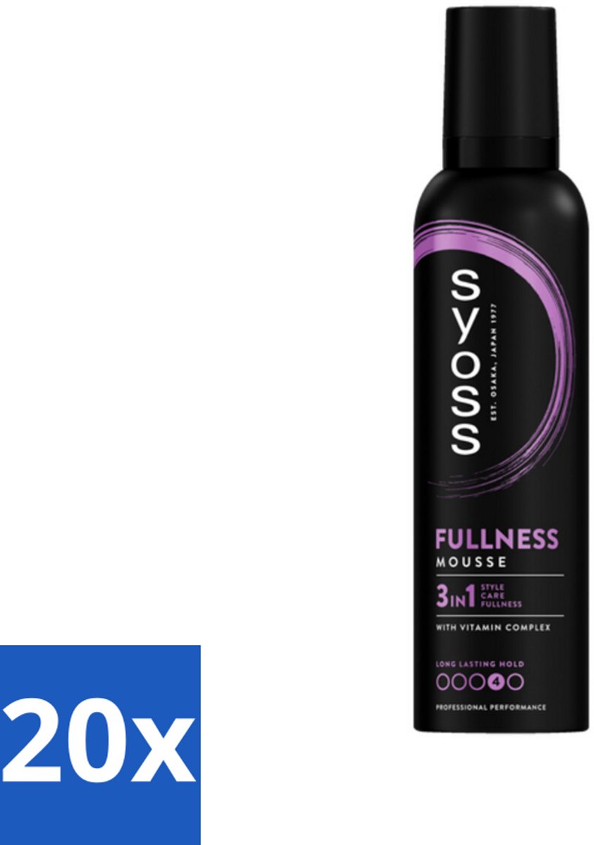 20 x Syoss - Fullness - Haarmousse - Lichtgewicht Volume - 250 ml - Haarmousse Volume - Haarmousse Voor Volume - Haarmousse Voor Fijn Haar - Haarmousse Voor Futloos Haar - Haarmousse Voor Salonlook