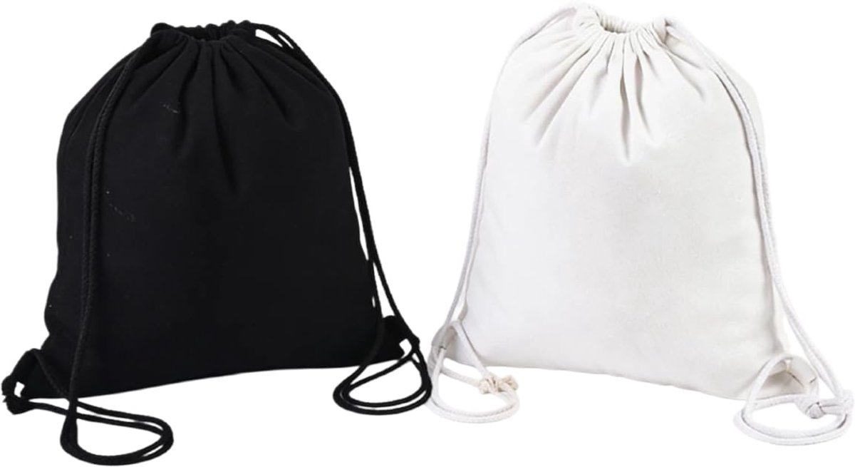 Gymtas katoen 6 stuks - trekkoord - canvas tas - ideaal voor sport en dagelijks gebruik - ShopVlot