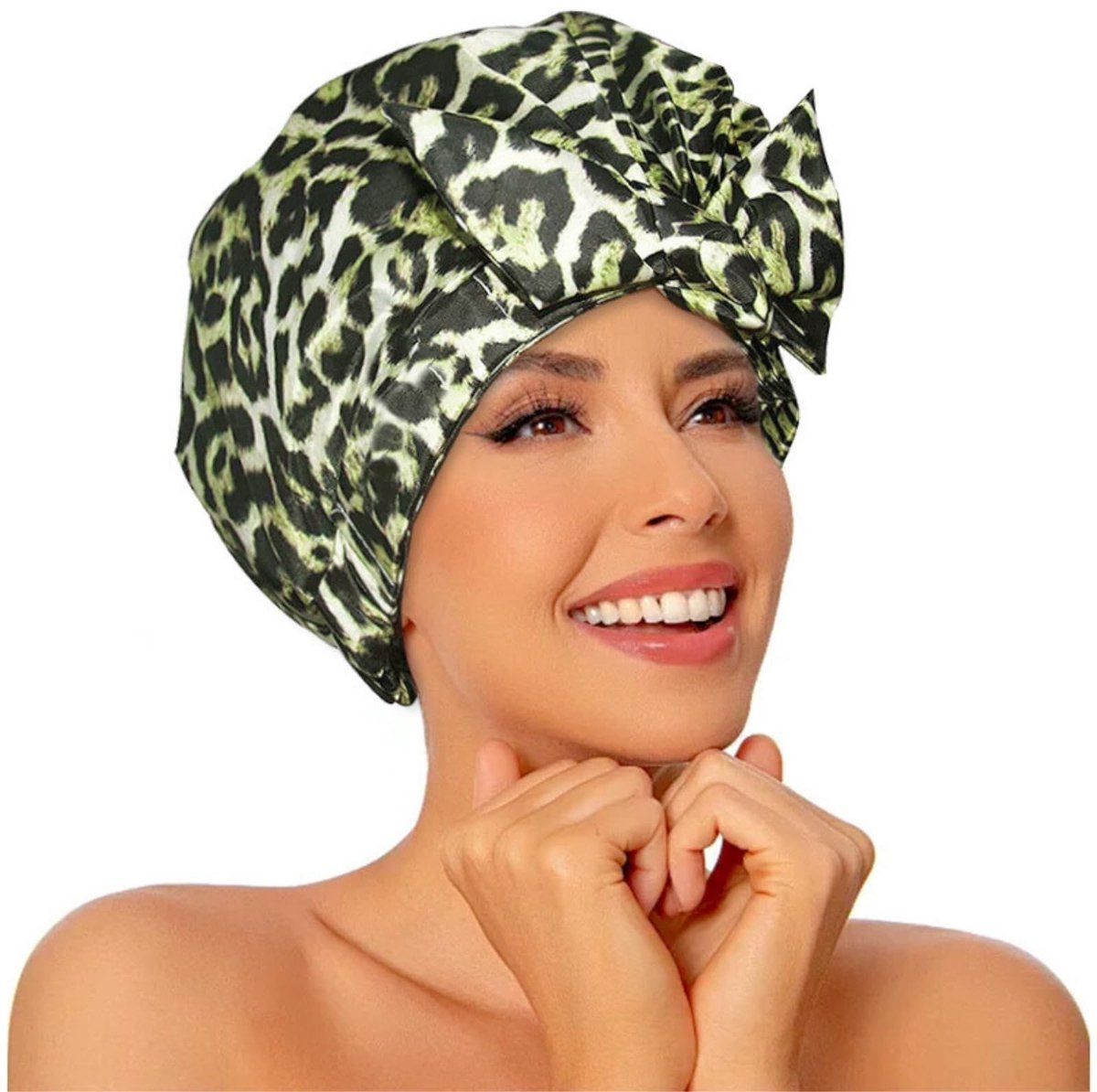Douchemuts voor vrouwen - luxe antislip - luipaardprint - beschermt lang haar - ShopVlot