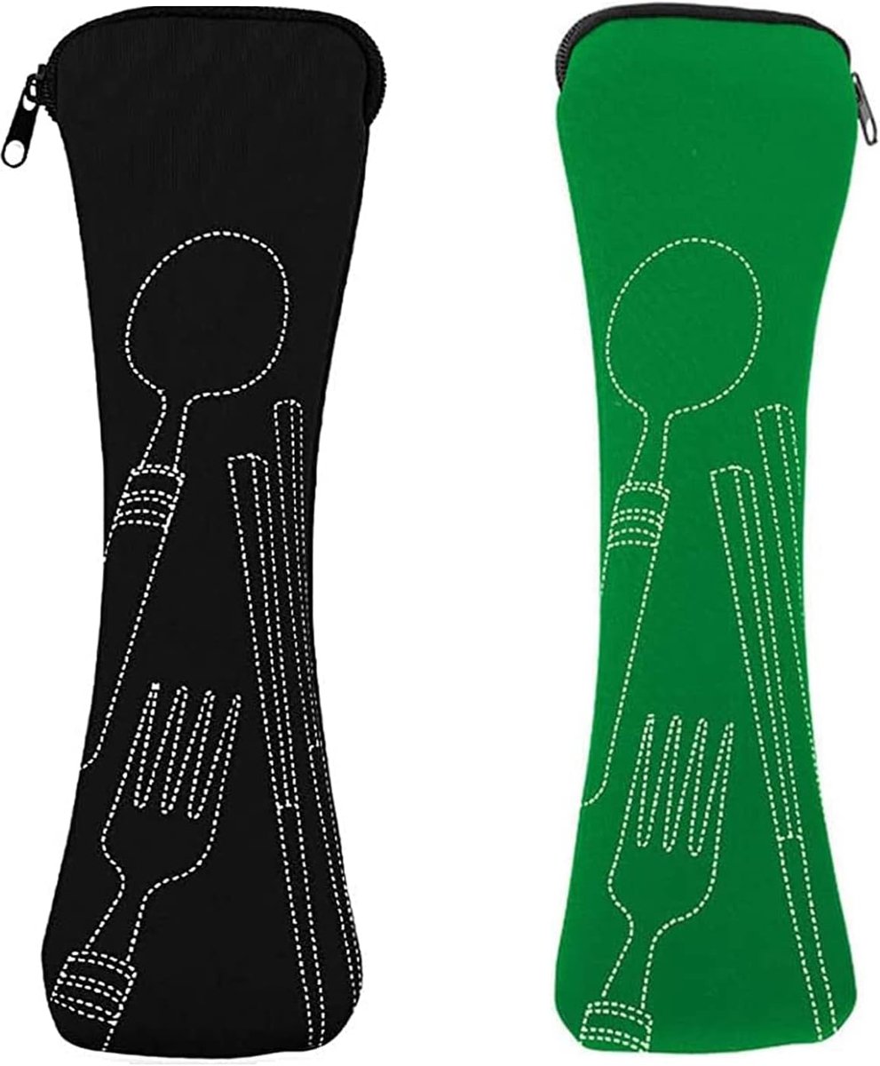 Bestekzak 2 Stuks - Neopreen Houder met Rits - Weerbestendig - Ideaal voor Reizen - ShopVlot