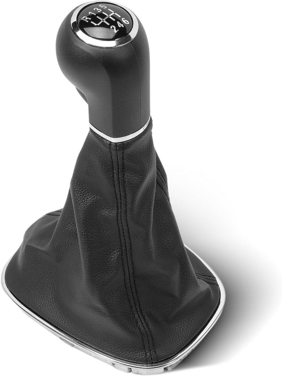 Versnellingspook set 6 versnellingen - Zwart met naad - Inclusief cuff en frame - Voor Corsa D/E en Adam - ShopVlot