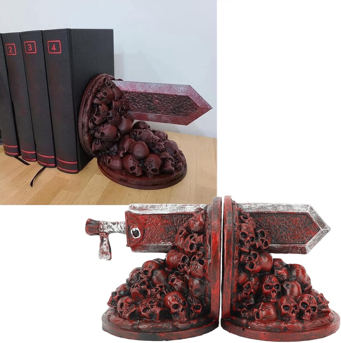 Boeksteunen vintage - unieke resin draken-slayer design - decoratief voor boekenplank - verrassend cadeau - ShopVlot
