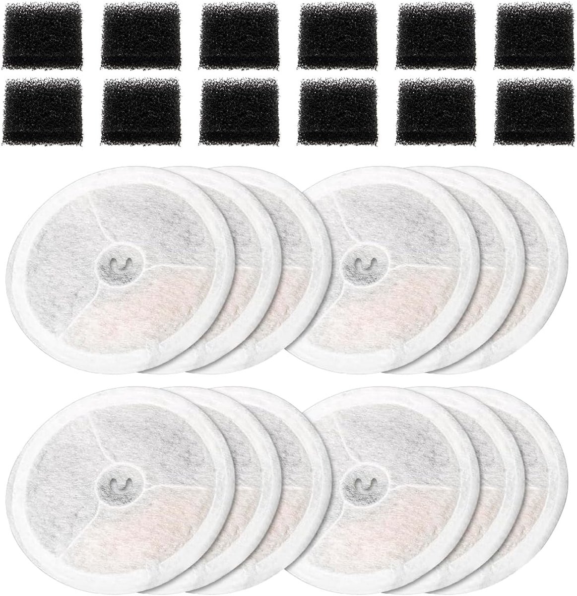 12pcs Cat Fountain Filters with Pre-Filter Sponges for PETKIT Ever Know 2S/3/3 Pro/Solo/Solo SE Four Way Filter System - ShopVlot