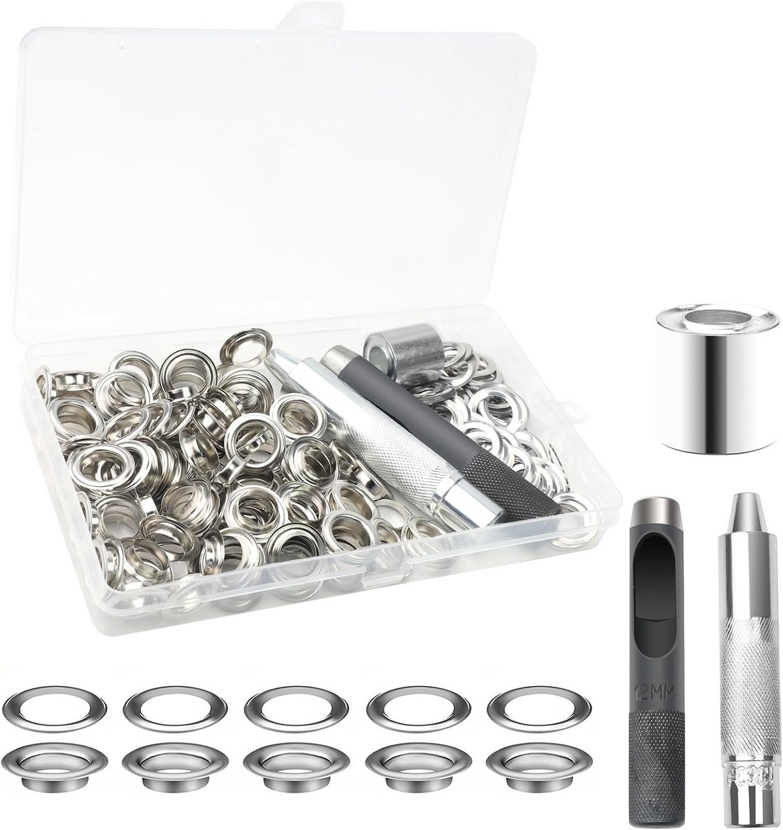 Zeilringen met tang - Koper - 12 mm - Oogjes Gereedschapsset met Installatiehulpmiddel - Voor Doek en Leer
