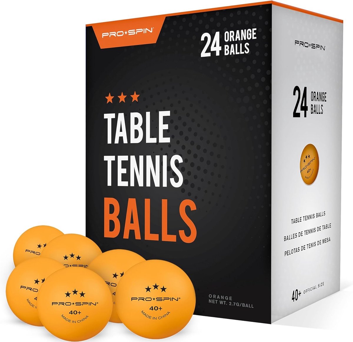 Tafeltennisnetje voor elke tafel - Oranje - 40+ - ABS Pingpongballetjes - Voor Binnen en Buiten Gebruik