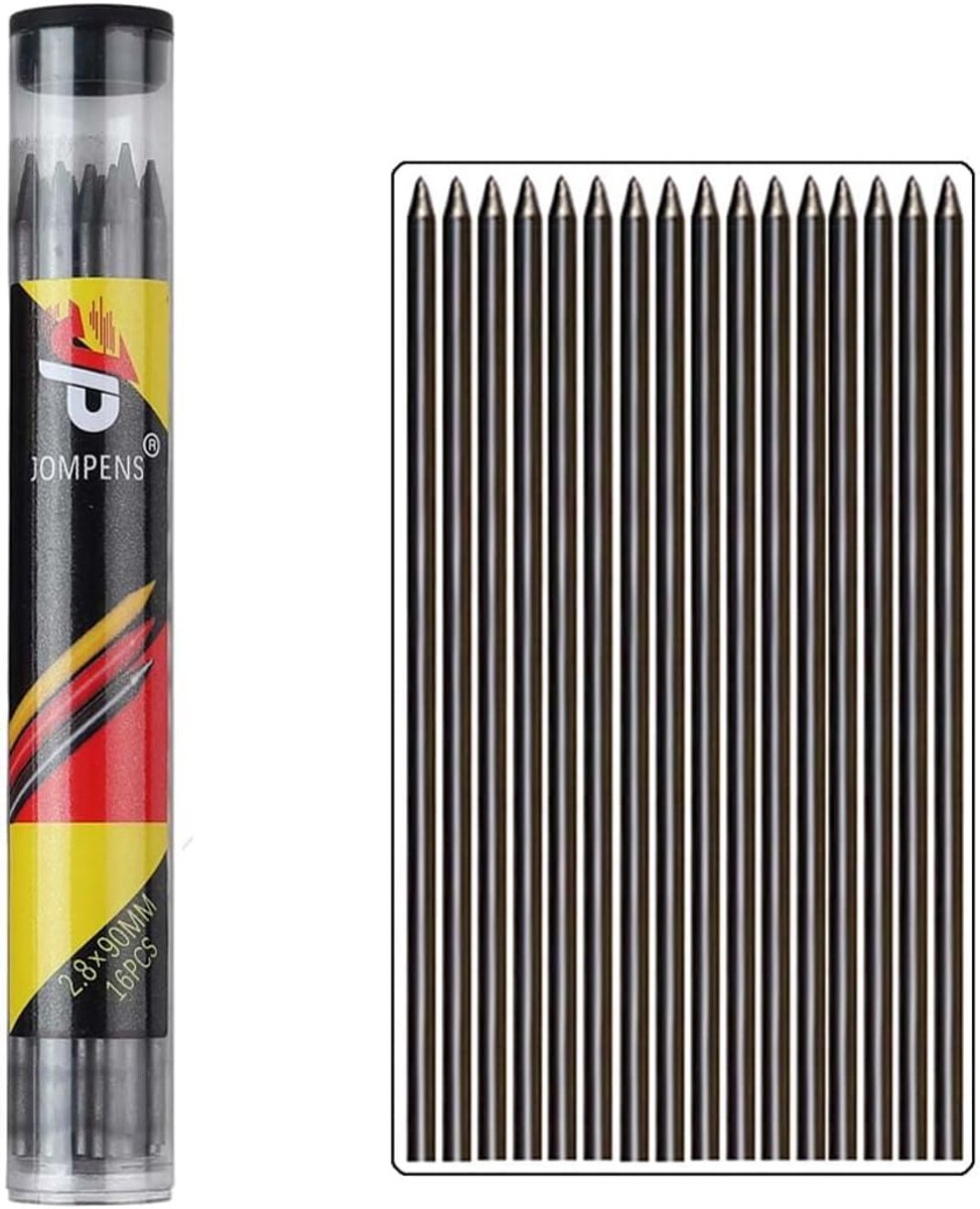 MROOFUL 2,8 mm potloodvulling voor timmerman - 16 stuks, 90 mm lang, vervanging van massieve timmerlieden - ShopVlot