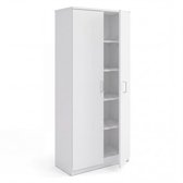 Interiax Kledingkast 'Amelie' - Opbergkast met 2 Deuren & 4 Legplanken | Wit | 180x80x40 cm