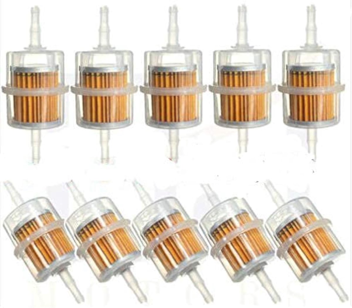 Universele benzine inline brandstoffilter 6mm/8mm - plastic en papier - voor schone brandstof - 20 stuks - ShopVlot