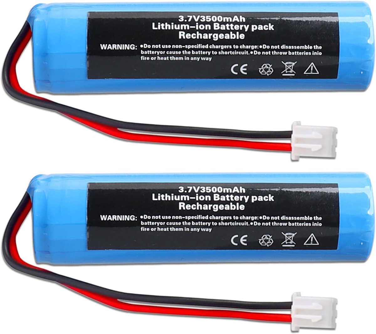 Oplaadbare lithium-ion batterij 3.7V 3500mAh - Pack van 2 - XH2.54 aansluiting - Geschikt voor DIY elektronica - ShopVlot