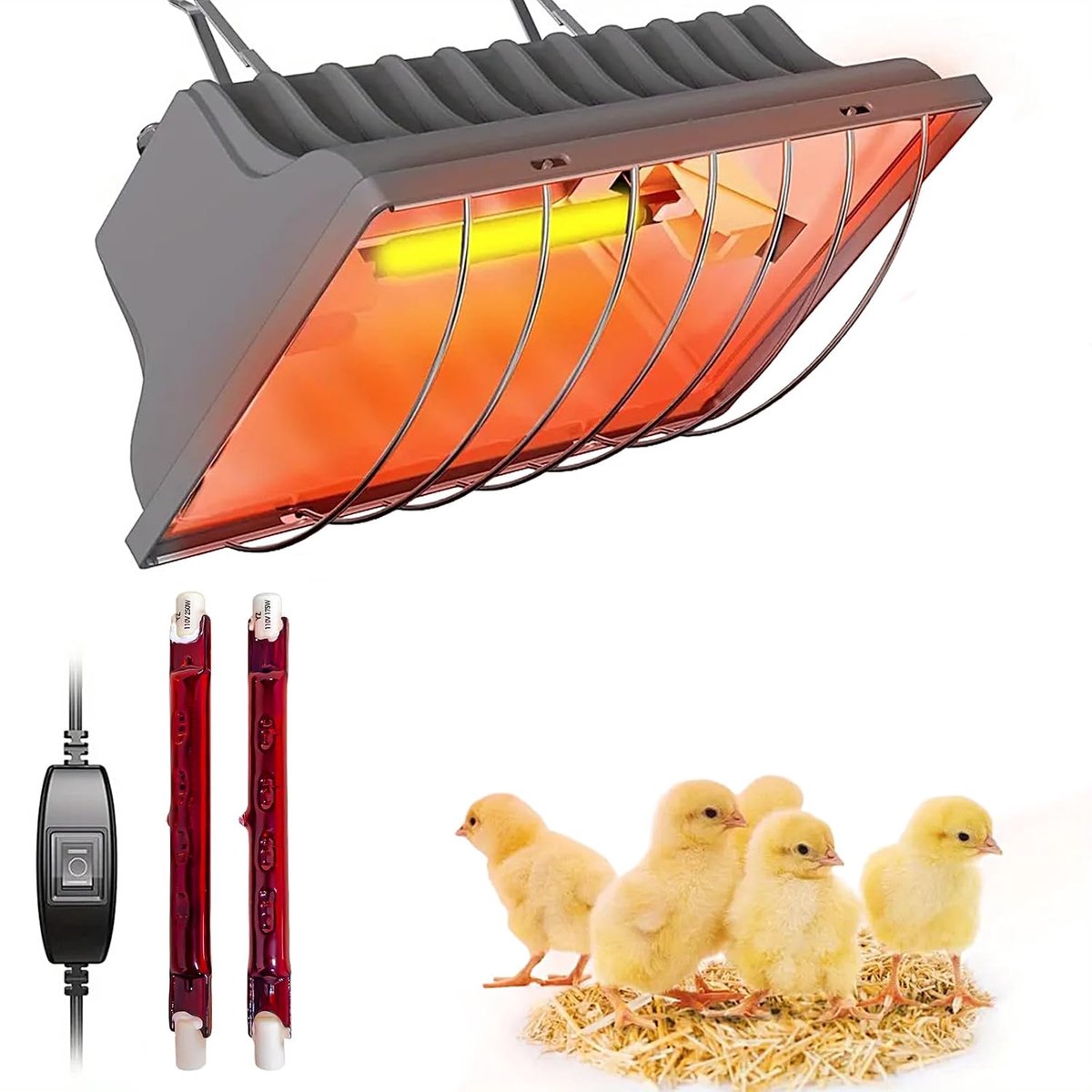 Kippenhok Verwarming 250 W - Infrarood Warmtelamp - Waterdicht - Ideaal voor Kuikens en Puppies - ShopVlot