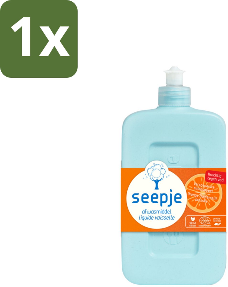 Seepje - Afwasmiddel - Krachtige Reiniging - Versgeperste Sinaasappel Geur - 500 ml - 1 stuk