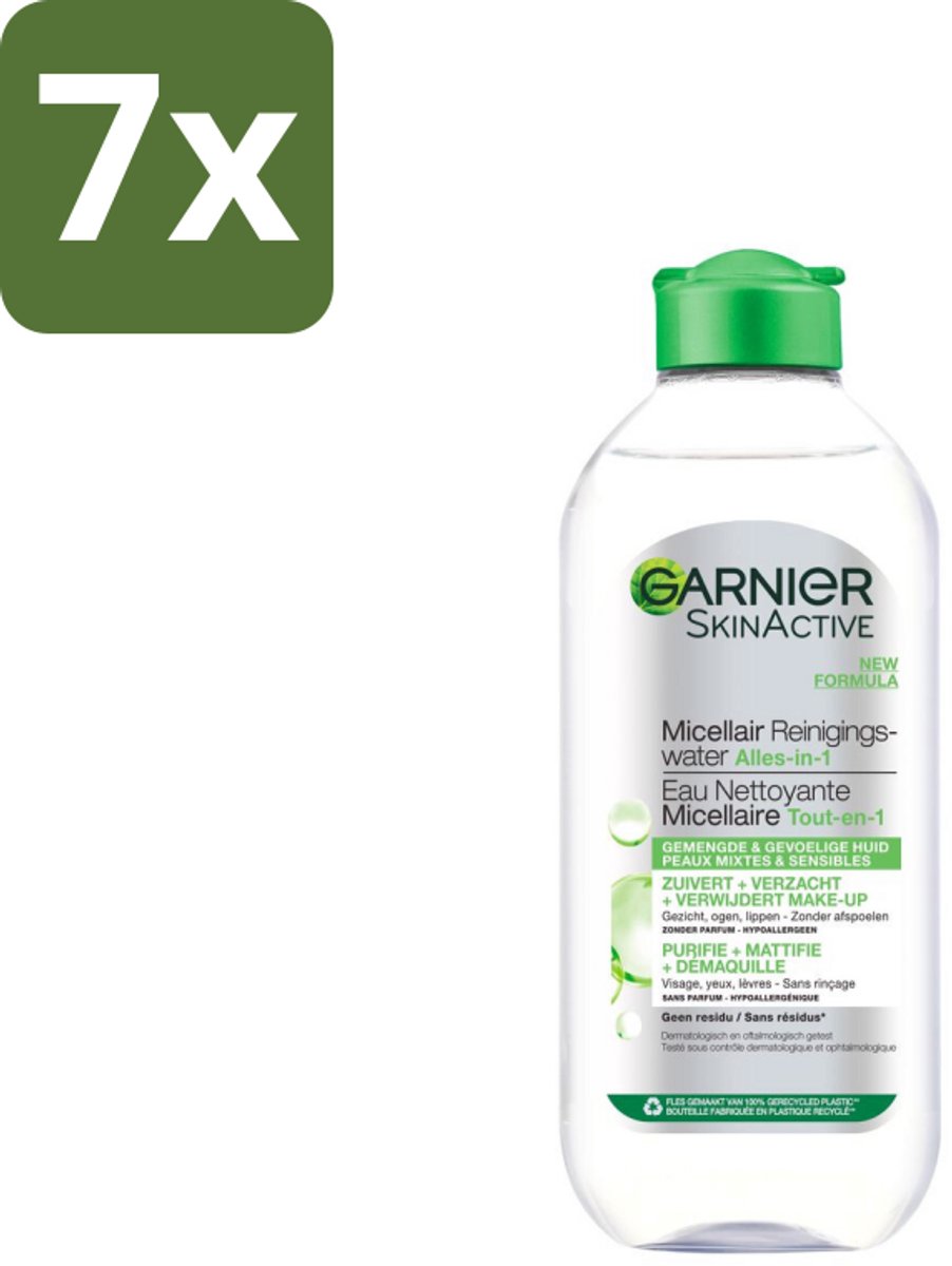 Garnier - SkinActive - Micellair Reinigingswater - Vette Huid - Verzachtend & Reinigend - 400 ml - Bulkverpakking - 7 stuks