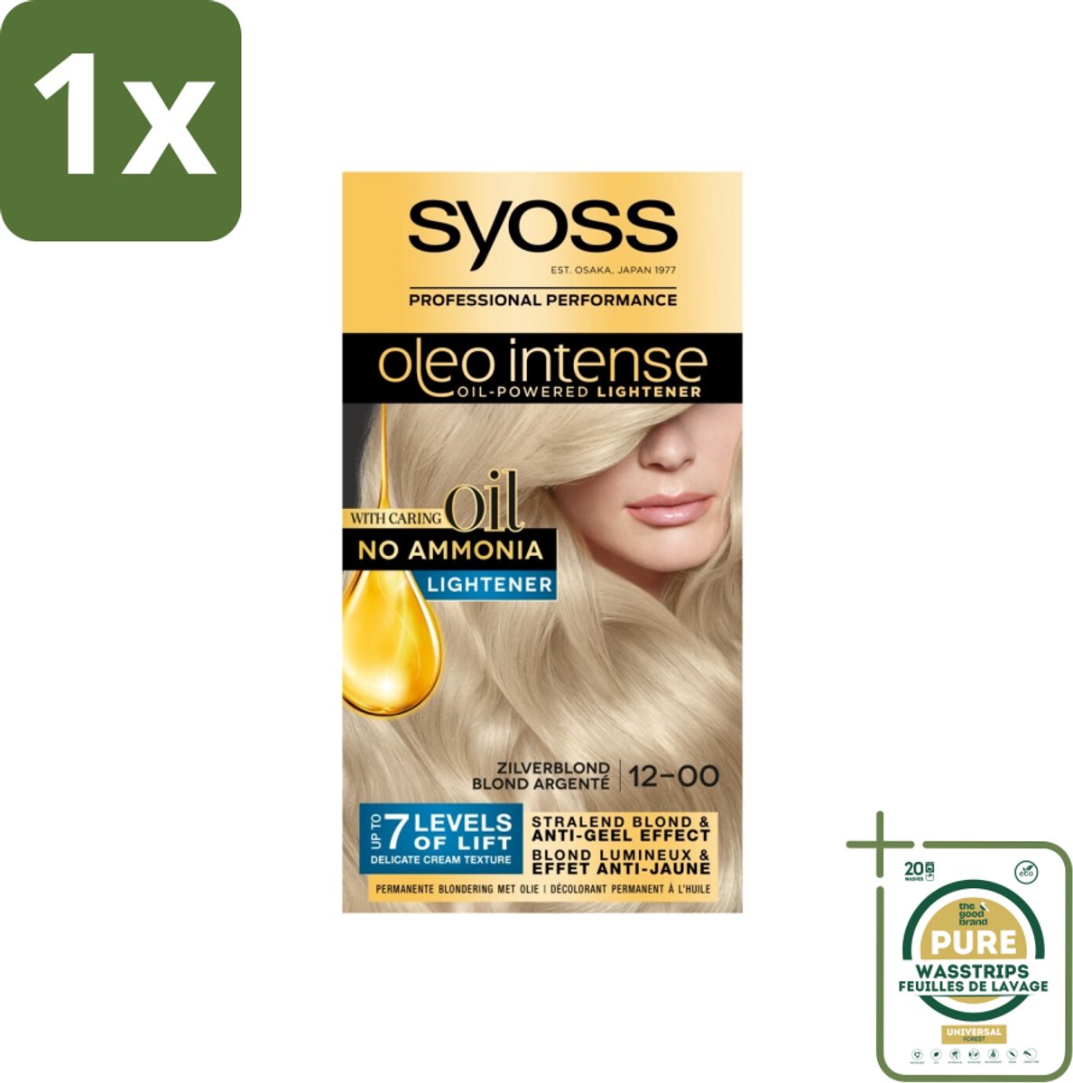 1 x SYOSS - Oleo Intense 12-00 - Haarverf - Permanente Haarkleuring - Zilverblond - Langdurige Kleur- Zilverblond Haarverf - Permanente Haarkleuring - Ammoniakvrije Haarverf - Zonder Ammoniak - Haarverf Zonder Ammoniak