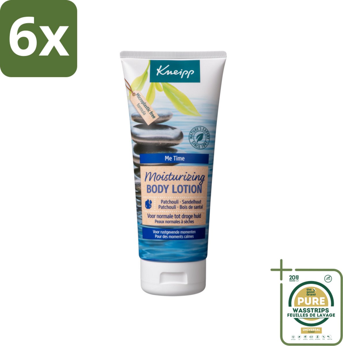 Kneipp - Body lotion - Me‑Time - Patchouli & Sandelhout - 200 ml - Voordeelverpakking - 6 stuks - Natuurlijke verzorging - Patchouli