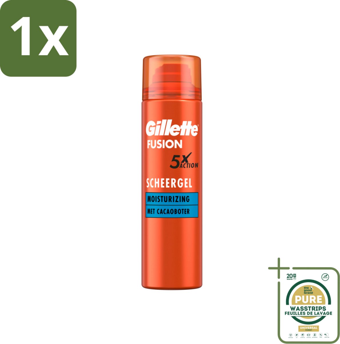 1 x Gillette Fusion5 ProGlide - Scheergel - Hydraterend - Met Cacaoboter - 200 ml- Scheergel - Hydraterende Scheergel - Cacaoboter - Gevoelige Huid - Comfortabele Scheerbeurt