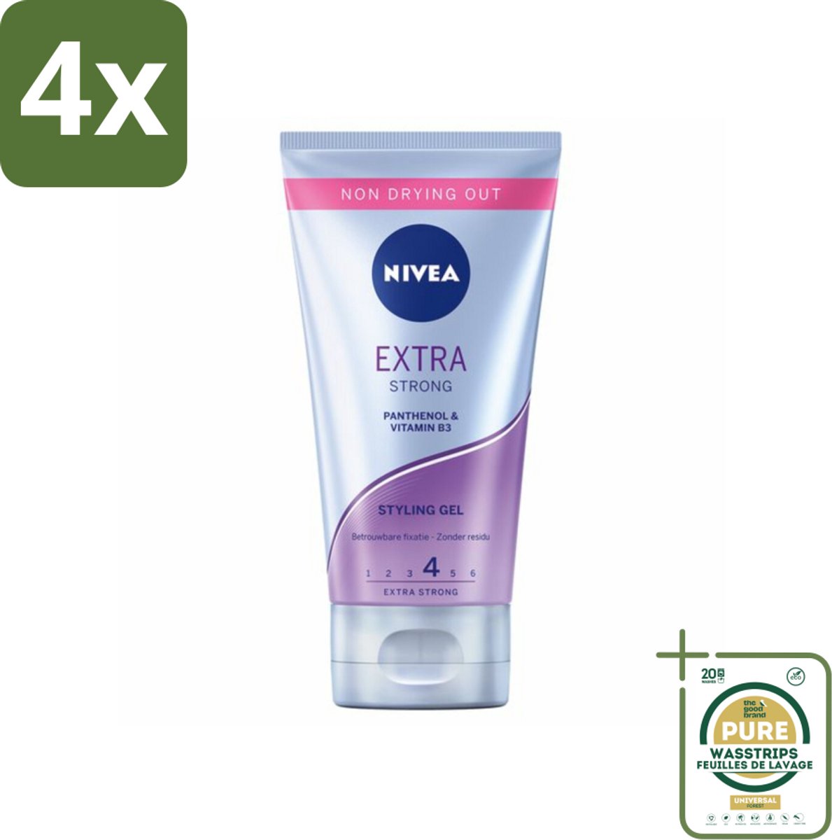 NIVEA - Stylingsgel - Extra Sterk - Betrouwbare Fixatie - 150 ml - Voordeelverpakking - 4 stuks - Styling gel - Haarverzorging
