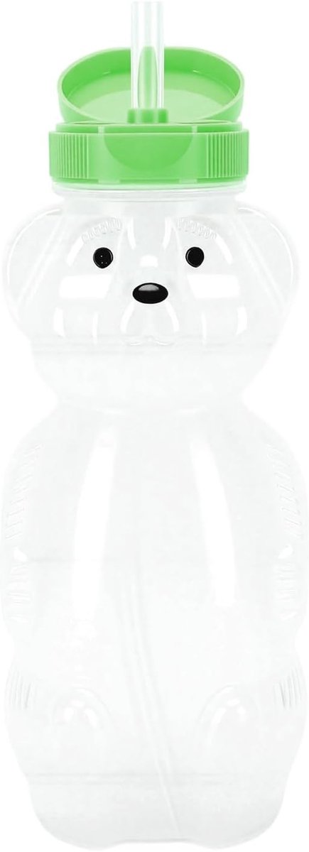Berenstrobeker 3-pack - 230 ml PE PP - Opklapbaar deksel - Schattige diervormige drinkfles - ShopVlot