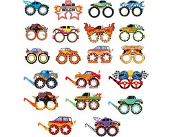PALUMMA 20 stuks papieren monstertruck-brillen, racebril, gastgeschenken, feestartikelen, verjaardagsdecoraties - ShopVlot
