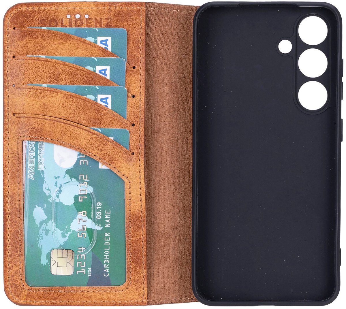 Solidenz bookcase - Geschikt voor Samsung Galaxy A57 - Leer - Bruin