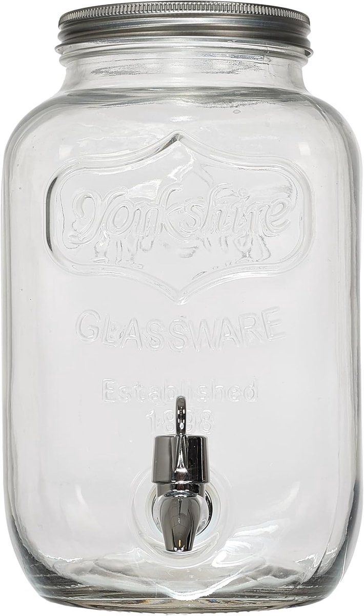 Waterjug - Transparant - 21,5 x 15 x 25,3 cm - Glazen Distributeur met Kraan - Voor Thuisgebruik