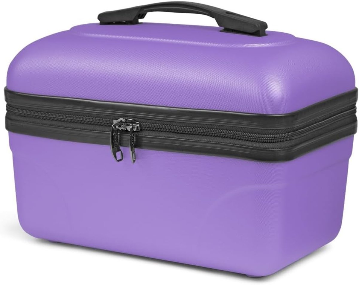 Cosmetische Toilettas - Paars - 34 x 21 x 20 cm - Harde Reisorganizer met Handgreep - Voor Dames