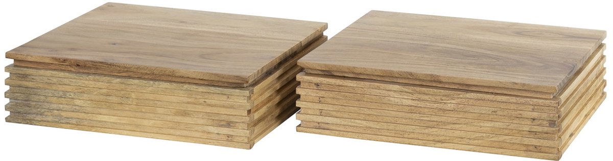 Giga Meubel Nachtkastje Layer XS - Naturel - Set van 2 - 30x25x8cm