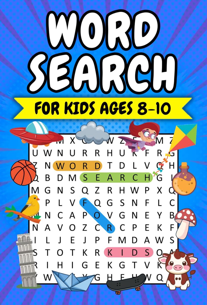 Woordzoeker voor kinderen 8-10 jaar - 100 themapuzzels - met illustraties - leerzaam en leuk - ShopVlot