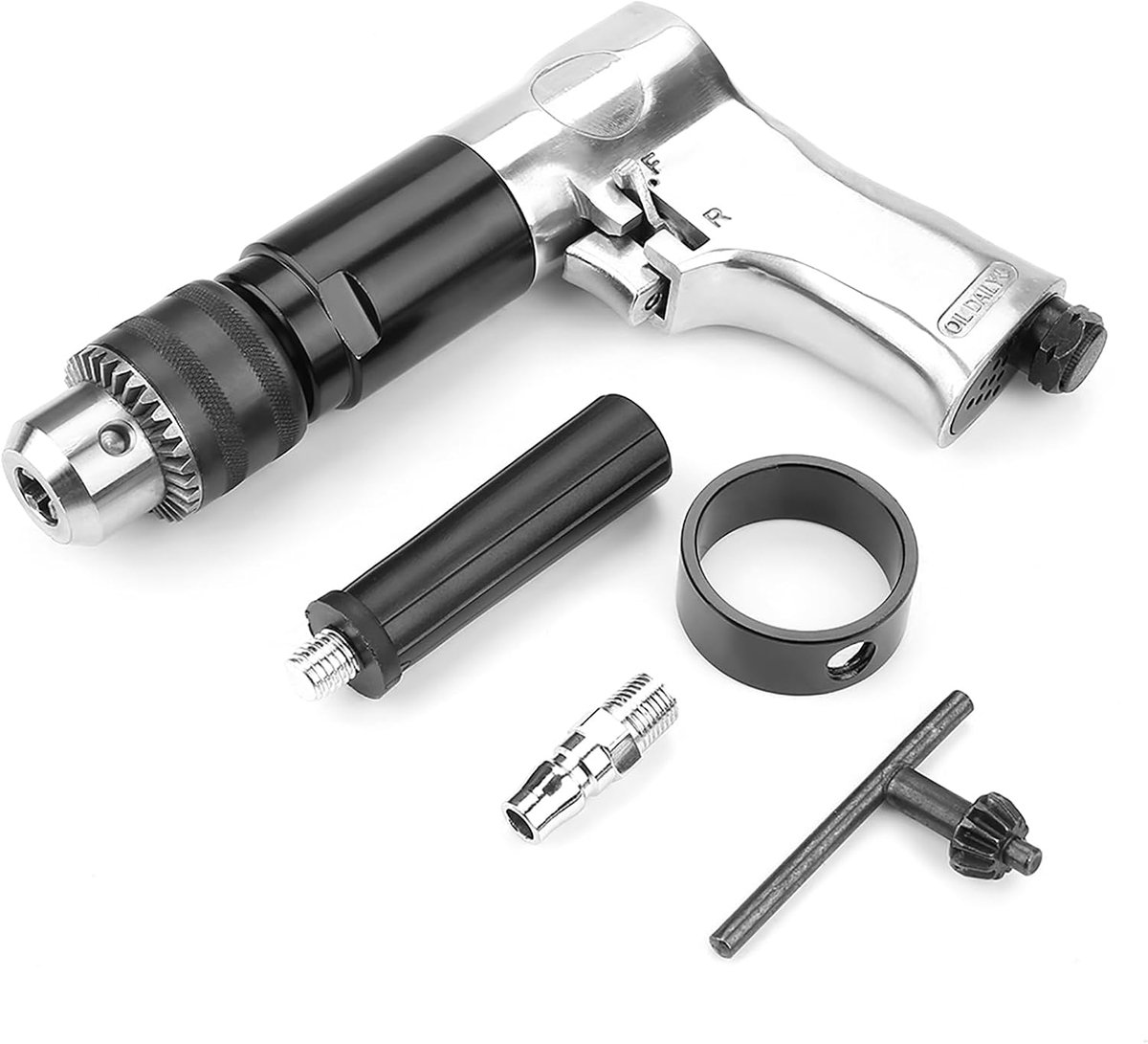 Pneumatische boormachine 190 x 145 mm - Aluminiumlegering - Links/rechts draaiend - Ideaal voor meubels - ShopVlot