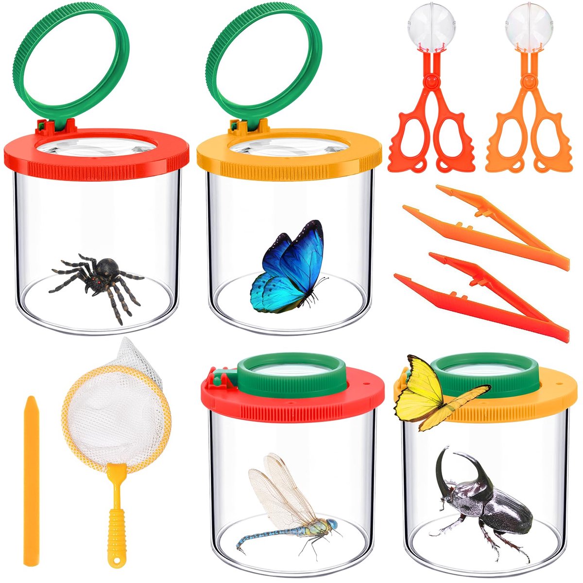 Spetsbst 10 stuks bekervergrootglas set insectenkijker voor 3 en 6 keer - ShopVlot