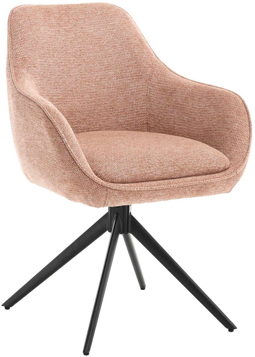 Eetkamerstoel Stof Roze - Draaibaar - 64x59x84cm - Thomas - Livingfurn - Set van 2