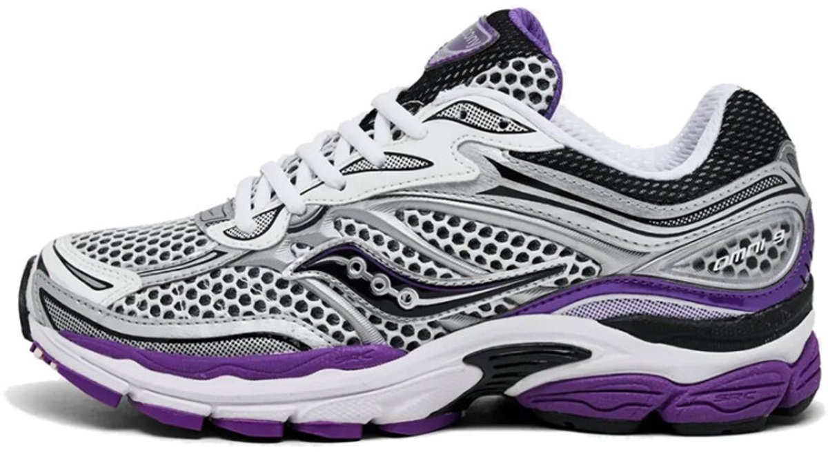 Saucony ProGrid Omni 9 White Black Silver Purple