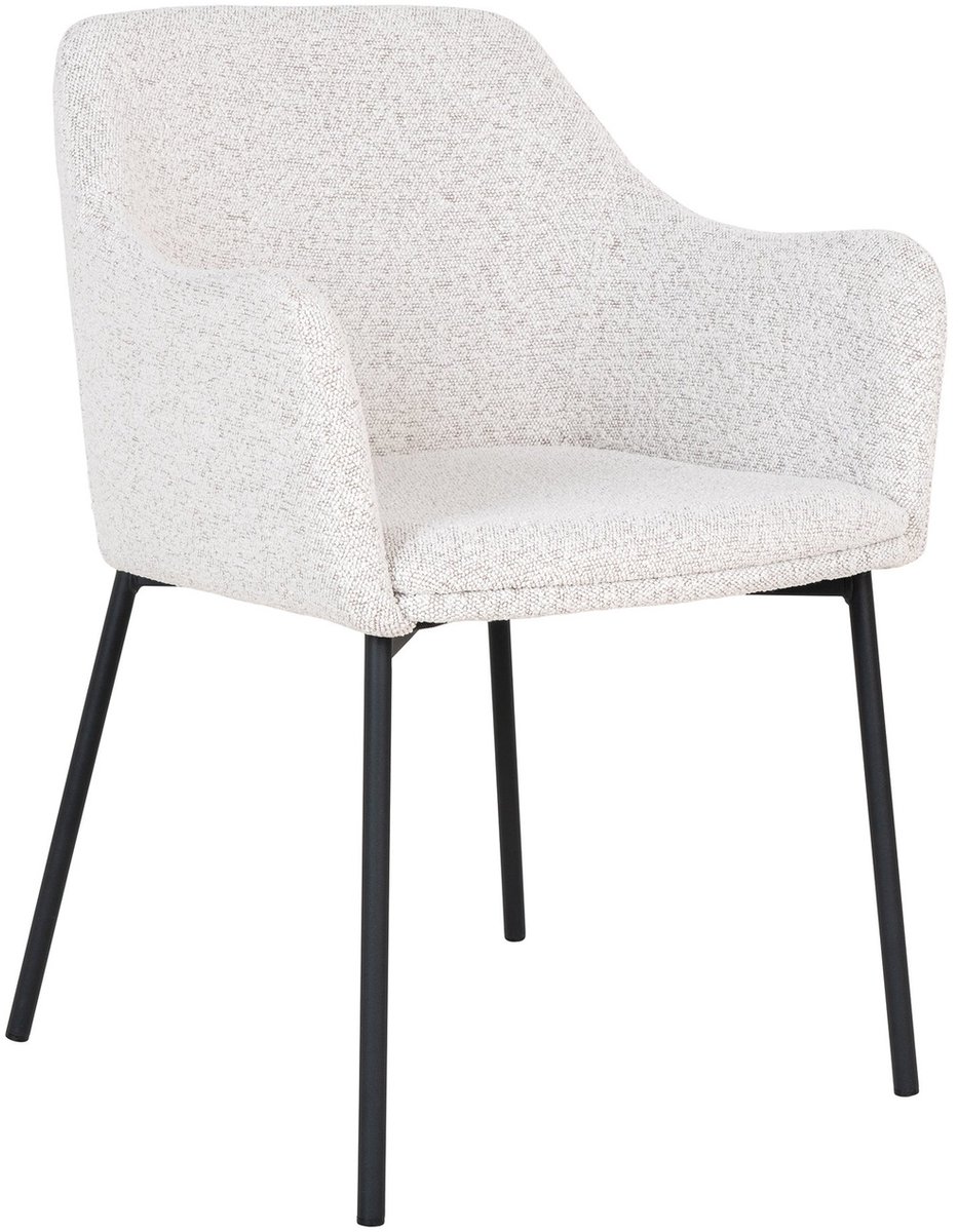 Eetkamerstoel Wit Bouclé - 56x57x79,5cm - 9 kg - House Nordic - Set van 2