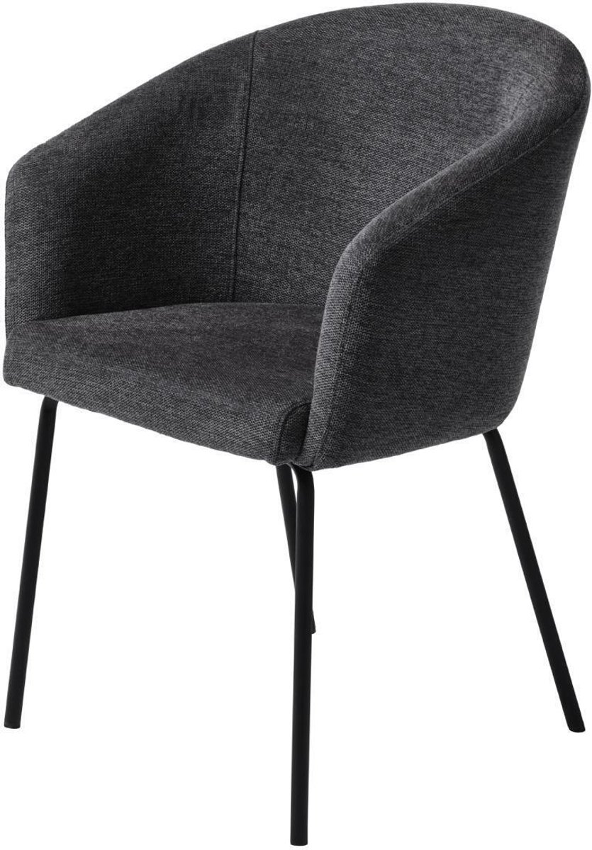 Eetkamerstoel Stof Donkergrijs - 59x57x80cm - Gewicht 14kg - Set van 2