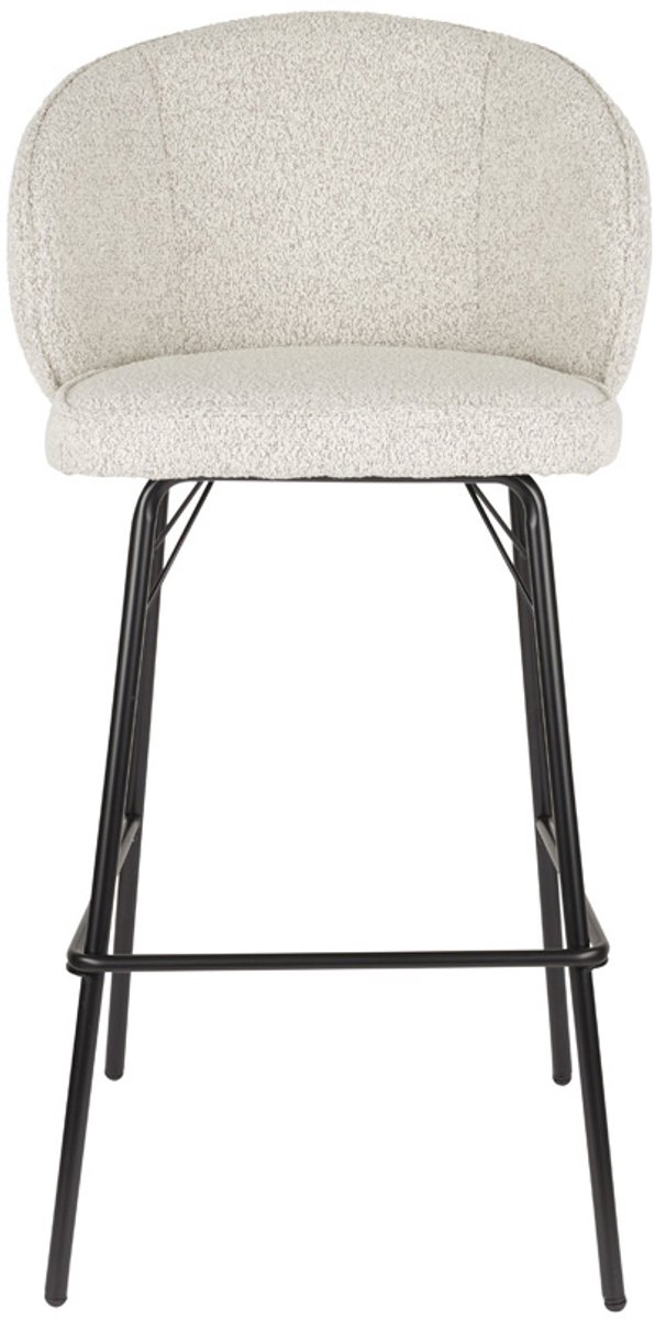Giga Meubel Barkruk Joa - Polyester/IJzer - Beige - Zithoogte 75cm - Set van 2