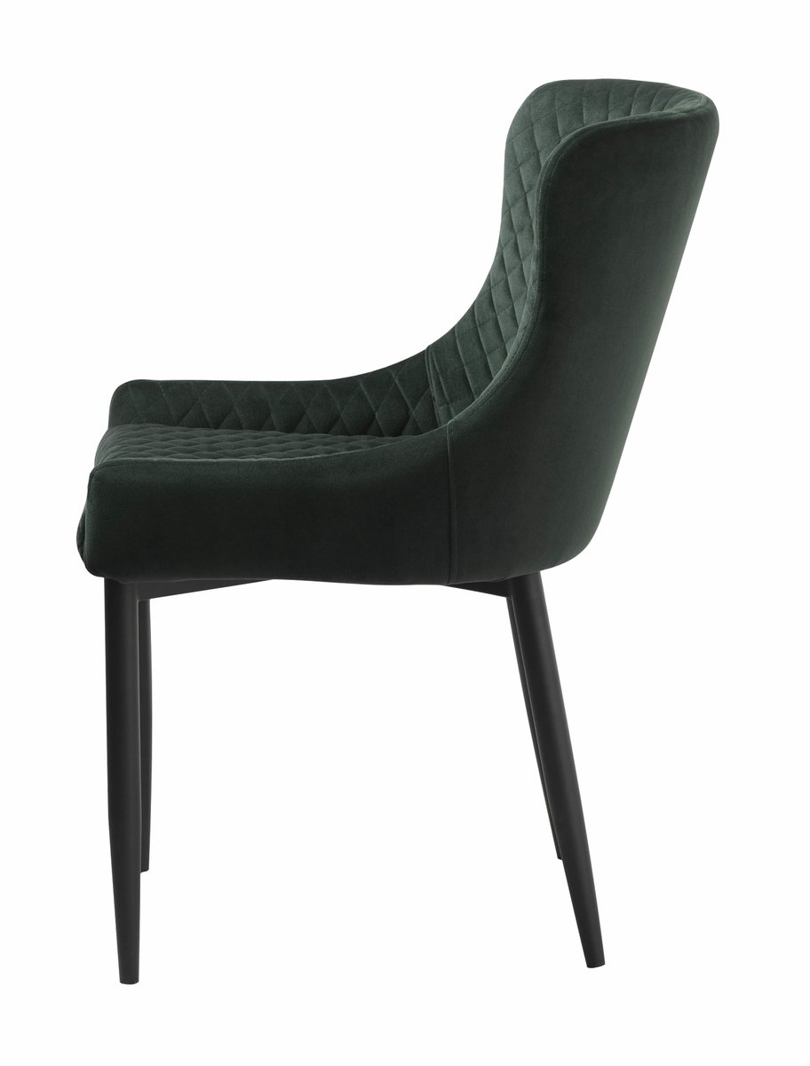 Eetkamerstoel Velvet Groen - Zithoogte 49cm - Stoel Ottowa - Giga Living - Set van 2