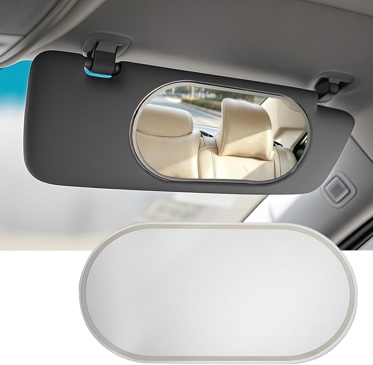 Zonnescherm Auto Spiegel - HD Make-up Spiegel - Roestvrij staal - Perfect voor make-up onderweg - ShopVlot