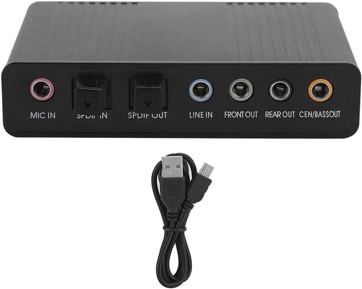 USB Audio Geluidskaart 5.1 - Externe USB Sound Card Adapter - Ondersteunt 48/44kHz samplingrate - Ideaal voor opname - ShopVlot