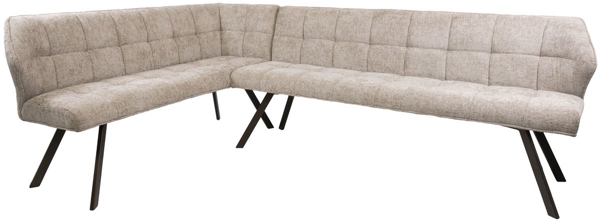 Giga Living Hoekbank Raster - Zand/Bruin Links - 230x150x80cm
