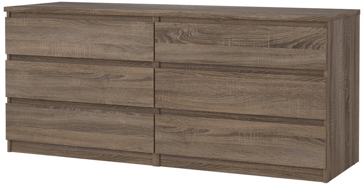 Dressoir Dubbel Ylva 6 lades Truffle - Giga Living