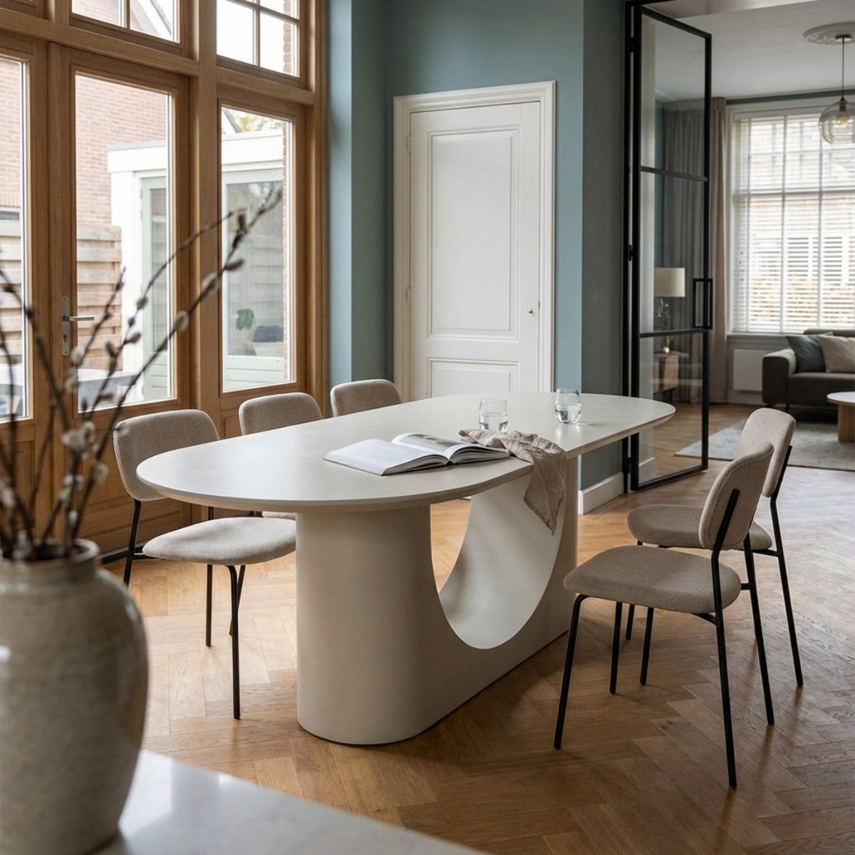DÉJA Living Eettafel Motala - Ovaal Beige - 220x100x76cm